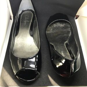 Cole Haan Nike Black Peep Toe Flats